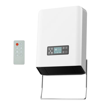 MEETGISTA 1500W Wall-Mounted Electric Space Heater with Built-in Towel Bar – IP24 Waterproof Bathroom & Home Heater with Remote Control, 24-Hour Programmable Timer